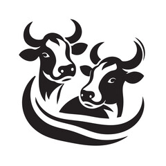 Animal farm icon, logo illustration black and white in white background.