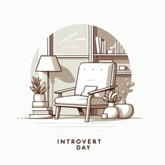 world introvert day vector