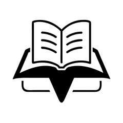 Illustration of an open book with lines on the pages