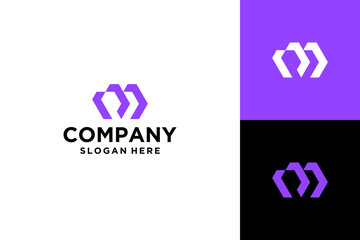  m initial logo design vector template