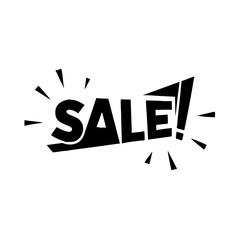 Black sale exclamation mark with radiating lines design