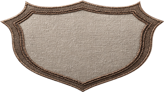 Blank shield on a white background for apparel design