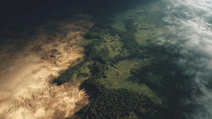 Aerial exploration of forests and landscapes nature high-altitude scenic view environmental diversity