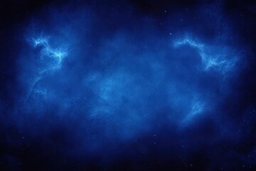 Fototapeta premium Vast deep blue cosmic cloud with faint stars scattered across the dark space creating a mystical and serene atmosphere