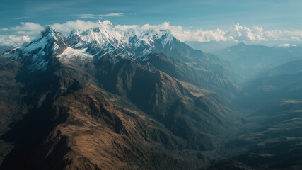 Majestic mountain range scenery andes aerial photography natural beauty panoramic view adventure concept