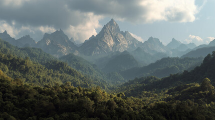 Majestic mountain range adventure scenic valley nature photography lush environment wide-angle view landscape concept