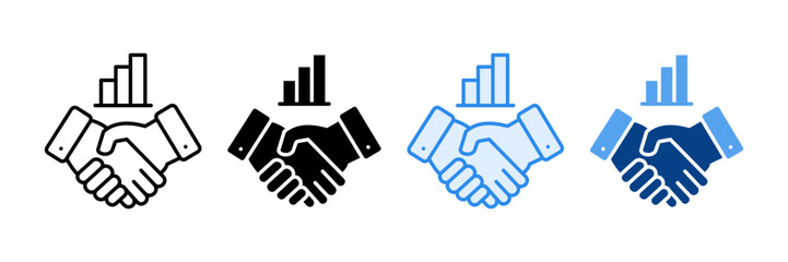Obraz premium Business Partnership Icon Set Multiple Style Collection
