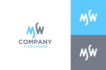 m and w logo letter design
