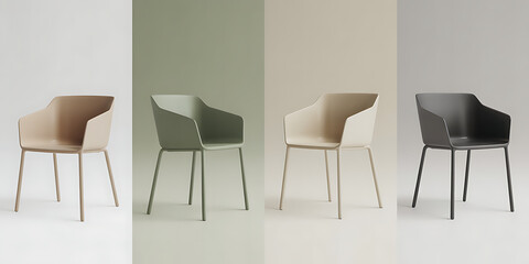 Modern Minimalist Armchairs Collection in Earthy Tones - Scandinavian Design
