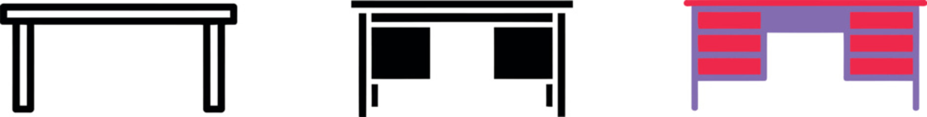 Obraz premium Desk Illustration Design Concept with Drawers Simple and Modern Style for Business Needs