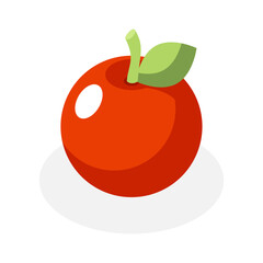A vibrant red apple with a green leaf, symbolizing health and natural goodness