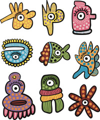 Cute Art Doodle Animal Abstract Graphic Illustrations