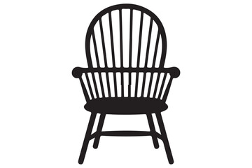 Modern chair silhouette icon on white background