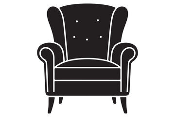Modern chair silhouette icon on white background