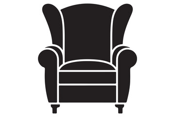Modern chair silhouette icon on white background