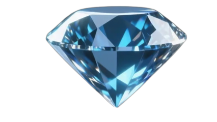 A luxurious blue sapphire diamond jewel, crystal-clear and shiny, is a precious icon and illustration of wealth