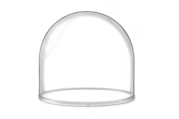 Empty glass dome bell cloche transparent object display