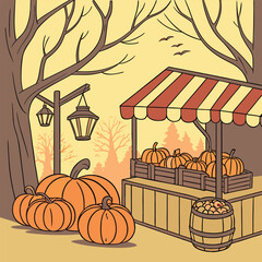 halloween background with pumpkin and pumpkins