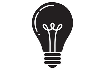 Light bulb icon illustrated with editable one line drawing for modern vector art
