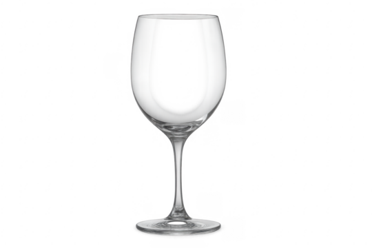 Empty wine glass on transparent background, bar concept