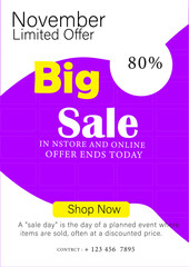 Flat black friday vertical poster template