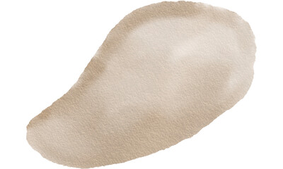 Abstract Brown Beige Blob Watercolor Brush Stroke with Paper Texture