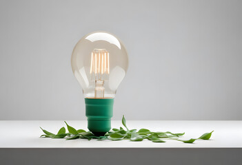 light bulb on green background