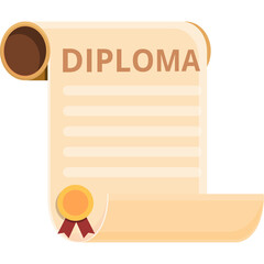 Scroll Diploma With Wax Seal And Text Diploma In Tan Color With Brown Details On Transparent Background