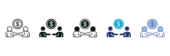 Negotiation Icon Set Consisting of Multiple Styles Vector Illustration