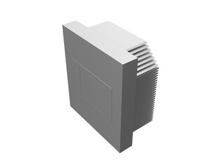 3D Rendered Electronic Heatsink Cooler for CPU and GPU Thermal Management and Efficient Heat Dissipation: High-Resolution Isolated PNG Component on Transparent Background for Tech Designs