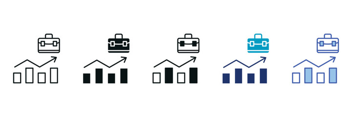 Job Market Icon Set Consisting of Multiple Styles Vector Illustration