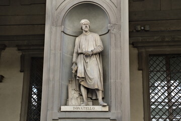 Statue by Donatello.
Exterior of the Uffizi Gallery, Florence