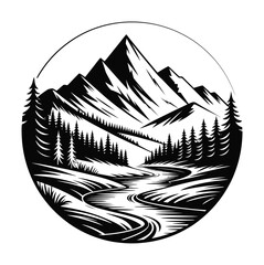 Mountain landscape icon nature and adventure vector illustration © Glows
