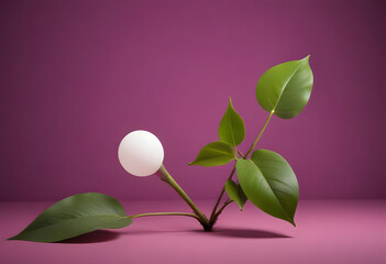 Orange Flower in Small Clay Vase on Purple Background