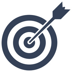 Arrow hitting target icon illustration