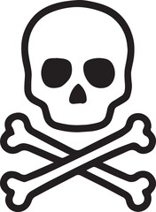 Jolly Roger pirate skull and crossbones flag illustration