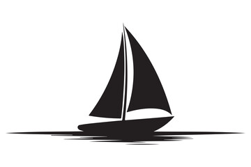 Ship boat silhouette marine travel transport icon in black and white illustration
