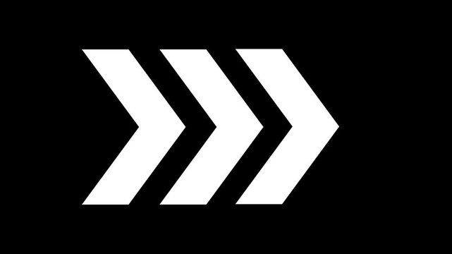 Set of Arrows UP, DOWN, LEFT, RIGHT. Animation of Moving Arrows on transparent background. Full HD. 4K