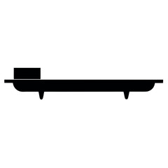 Modern minimalist black floating wall shelf design