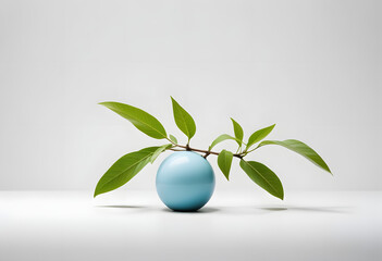 Small Bonsai Tree in White Pot on Gray Background