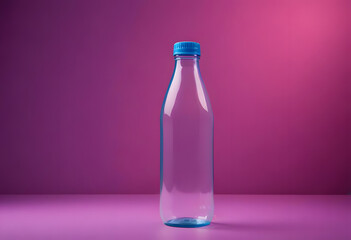 Plastic Water Bottle on Pink Background
