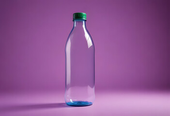 Plastic Water Bottle on Pink Background