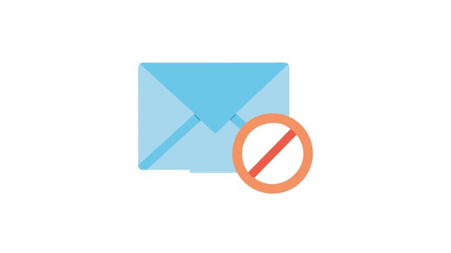 Blocked email delivery icon showing communication problems concept