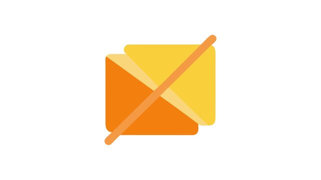 Envelope with line across symbol for undelivered email message