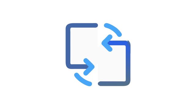 Data synchronization icon showing two documents with transfer arrows