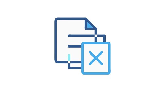 Delete document Animation icon illustrated with modern styling