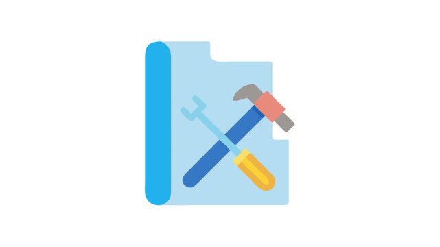 Vector file icon with crossed wrench and hammer tools
