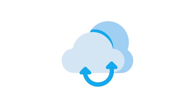 Stylized cloud computing graphic symbolizing data synchronization and backup