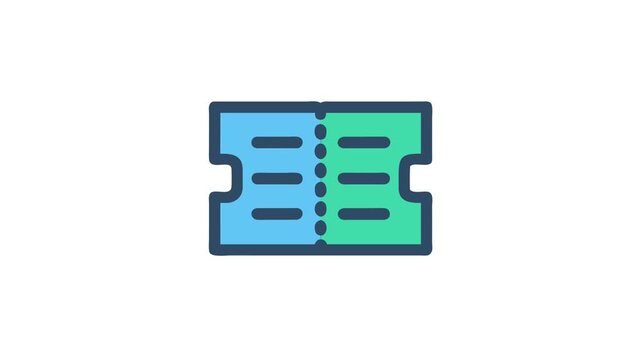 Voucher ticket icon illustration with blue and green colors