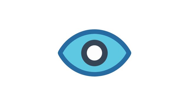 Abstract eye icon with blue tones on White Background